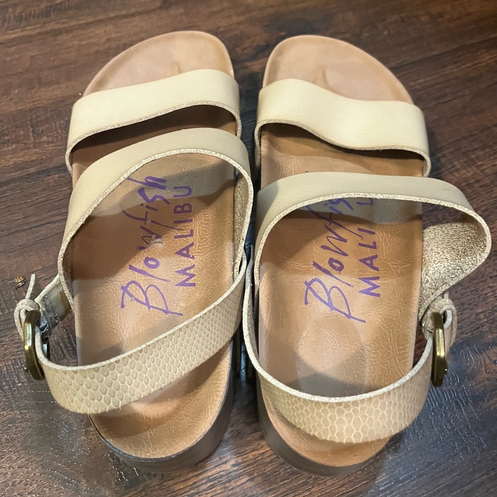 Blowfish Cream Double Strap Sandals